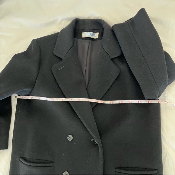 G.J.Hook Classic black wool double breasted overcoat - Picture 10 of 14